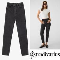 ราคา Stradivarius MOM FIT Jeans slim fit black denim Size EUR42 UK14 (26832137666)