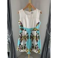 ราคา เดรสสีขาวแต่งลายดอกสลับสีฟ้า ไซส์ S ป้ายEjobas A353 (25355368208)