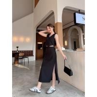 ราคา E249 กระโปรงผ่าข้างซิปข้าง ผ้าเปเป้ สีดำ Size S สีดำสนิทเหมือนที่นางแบบใส่ (24947271613)