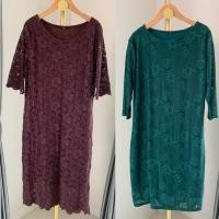 ราคา เดรสลูกไม้ออกงาน ทรงสุภาพ มี2สี สีเขียว สีเลือดหมู PXL สาวอวบต้นๆใส่ได้นะคะ (24381657724)