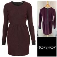 ราคา Topshop เดรสแขนยาวสีแดงBurgundy เปลือกมังคุด Size 37 A325 (21086305849)