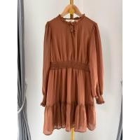 ราคา E302 เดรสสีน้ำตาลลายละอองจุดสีทอง sweet wonderer Size M (44375782549)