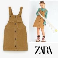 ราคา E095 Zara Girls 13 14 Y Cotton Corduroy Overalls Asymmetric Pinafore Dress w Buttons (28042260610)