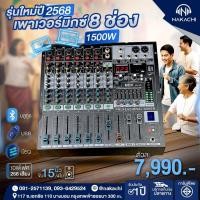 ราคา Nakachi Power Mixer 8 ช่อง 1500W บลูทูธ USB EQ พร้อม 256 เอฟเฟกต์ สำหรับคาราโอเกะและเครื่องเสียง (40172142557)
