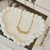 ราคา DIY สร้อยคอชื่อ ตัวอักษรกลม สีทอง งานStainless ไม่ลอก ไม่ดำ (40772785947)