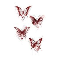 ราคา สติ๊กเกอร์รอยสักผีเสื้อสีแดงสําหรับเด็กผู้หญิงเซ็กซี่ซอกสติกเกอร์รอยสักกึ่งถาวร (25138870707)