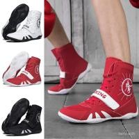 ราคา รองเท้ากีฬามืออาชีพสำหรับผู้ชาย ออกแบบเพื่อการฝึกฝนและการแข่งขัน มวยสากล ทนทาน กันลื่น (53651716717)