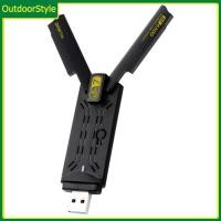 ราคา สไตล์กลางแจ้ง 6500Mbps WiFi 7 USB WiFi อะแดปเตอร์ไร้สาย USB Tri Band 2 4G 5 8G 6GHz BE6500 WiFi Dongle Wlan ตัวรับสัญญาณเสาอากาศคู่ USB Dongle สําหรับ Win 10 11 (28992390020)