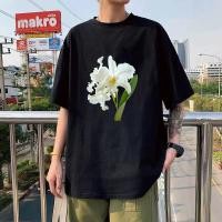 ราคา เสื้อยืดแขนสั้นผ้าฝ้าย100 พิมพ์ลายดอกทานตะวันและกล้วยไม้แคทลียา สไตล์ย้อนยุค ใส่ได้ทุกเพศ (58050277164)