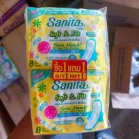 ราคา 1 แถม 1 ผ้าอนามัย sanita มีปีก ขนาด 8 8 ชิ้น (23673312225)