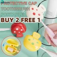 ราคา ซื้อ 2 แถม 1 ที่หนีบแปรงสีฟันลายการ์ตูนรูปเห็ด พกพาสะดวก กันฝุ่น แปรงสีฟัน ฝาปิดป้องกันแปรงสีฟัน ปลอกหุ้มแปรงสีฟัน home (28193439726)
