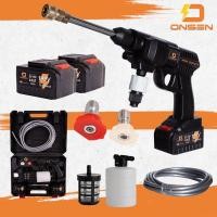 ราคา เครื่องฉีดน้ำไร้สาย ปืนอัดฉีดแรงดันสูงไร้สาย ปืนฉีดน้ำแบต ยี่ห้อ Onsen รุ่น 199V แบตใหญ่ไม่ลดเกรด (9027749398)