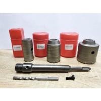 ราคา โฮลซอเจาะคอนกรีต ดอกโฮลซอเจาะปูน ติดคาร์ไบด์ แกน SDS Plus ใช้กับสว่านโรตารี่ หัวเจาะมี 30mm 50 mm 65mm และ แกน110mm (18817727280)