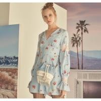 ราคา Lyn around brand Z Xs จั๊มกางเกงขาสั้น แขนยาว แต่งลูกไม้ สีฟ้า ป้ายห้อย2990 อก32 เอว26 สะโพก36 ความยาว31 (41867567980)