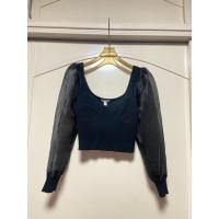 ราคา H M brand Z L เสื้อครอป ไหมพรม สีดำแขนทรงบอลลูน ผ้าแก้ว แสงดูดสีนะคะ งานจริงสวยมาก อก34 36 ความยาว17 (29591167053)