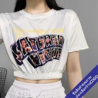 ราคา COGO เสื้อครอปเอวลอยผู้หญิงที่กําลังฮิต สกรีนลายลายวินเทจ เสื้อผ้าแฟชั่นเกาหลี เสื้อยืดวัยรุ่นน่ารัก สินค้าใหม่ (6345521187)