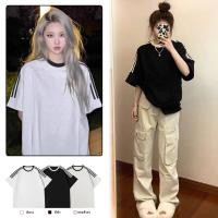 ราคา เสื้อยืดผู้หญิงฤดูร้อนใหม่ ผ้าคอตตอน 100 oversize เสื้อผ้าวัยรุ่นเกาหลี คอกลมแขนสั้น เสื้อโอเวอร์ไซส์วินเทจหญิง ลำลองท (24121964416)