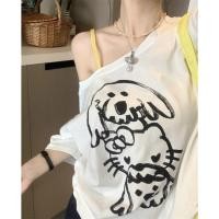 ราคา เปิดไหล่ เสื้อยืดสวยๆผู้หญิงแฟชั่นมาใหม่ oversize เสื้อผ้าสาวอวบคนอ้วนวัยรุ่นน่ารัก แบบหลวม เสื้อยืดผู้หญิงสไตล์สาวแซ่บ (40850769348)