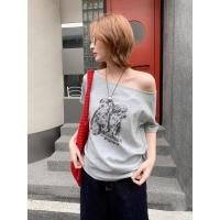 ราคา เสื้อยืด oversize สำหรับสาวอวบ ทรงหลวม ใส่สบาย สไตล์เกาหลี เสื้อปาดไหล่ เสื้อยืดสวยๆผู้หญิง สไตล์สาวแซ่บ เสื้อยืดผู้หญิง (42600907205)