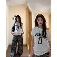 ราคา เสื้อยืด oversize สำหรับสาวอวบ ปาดไหล่ได้ ทรงหลวม ใส่สบาย สไตล์อเมริกัน เสื้อปาดไหล่ เสื้อยืดผู้หญิงสไตล์สาวแซ่บ ฤดูร้อน (27686480596)