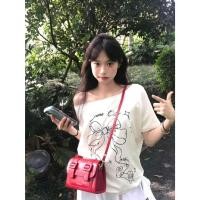 ราคา เสื้อปาดไหล่แขนสั้นผู้หญิง เสือใส่สบายOversize ผ้านิ่ม ปาดไหล่แฟชั่นเซ็กซี่ สกีนลาย เสื้อโอเวอร์ไซต์สกําลังฮิตใหม่ล่าสุด (29289418420)