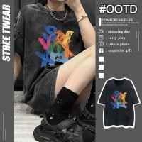 ราคา เสื้อยืดฟอกวินเทจ คอกลม oversize ผ้าฝ้าย 100 เสื้อโอเวอร์ไซซ์เกาหลีที่กําลังฮิต สไตล์วินเทจ อเมริกัน สกรีนลายวินเทจเท่ๆ (26873388956)