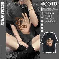 ราคา เสื้อยืด oversize เสื้อวินเทจ สไตล์ฮิปฮอป สไตล์เกาหลีใต้ ฟอกเสื้อเชิ้ต ผ้าฝ้าย100 เรโทรเสื้อเชิ้ตสำหรับคู่รักชายและหญิง (24340171710)