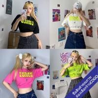 ราคา COGO เสื้อยืดครอปเอวลอยผู้หญิงฤดูร้อนใหม่ สกรีนลายตัวหนังสือ เสื้อผ้าแฟชั่นวัยรุ่นน่ารักๆ เนื้อผ้านิ่มๆใส่สบาย (4876633463)