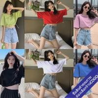 ราคา COGOเสื้อครอปแขนสั้นเกาหลีใหม่ เสื้อผ้าแฟชั่นผู้หญิงสีพื้น เอวจั๊ม เสื้อยืดเอวลอยวัยรุ่นน่ารัก สีขาว มี6สี (4948381619)