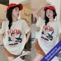 ราคา เสื้อยืดผู้หญิงโอเวอร์ไซส์เสื้อผ้าสาวอวบแฟชั่น ทรงหลวมสไตล์เกาหลี oversize ลายการ์ตูน วินเทจ xxl (19204670411)