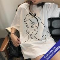 ราคา พร้อมส่ง เสื้อยืดโอเวอร์ไซส์ผู้หญิง oversize เสื้อผ้าแฟชั่นสาวอวบอ้วน เสื้อยืดสกรีนลายการ์ตูน มินิมอล สไตล์เกาหลีน่ารัก (9093652042)