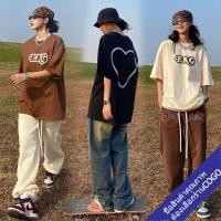 ราคา เสื้อยืดแขนสั้นสไตล์เกาหลี oversize เสื้อผ้าแฟชั่นสาวอวบ เสื้อโอเวอร์ไซส์ผู้หญิง สกรีนลายวินเทจ ไซส์ใหญ่ XXL (17836097403)