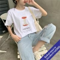 ราคา cogo เสื้อยืดแขนสั้นคอกลมแฟชั่นผู้หญิง oversize ทรงหลวมเกาหลี ผ้านิ่ม (6744397572)