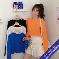 ราคา COGO เสื้อยืดครอปแขนยาวผู้หญิงแฟชั่น เสื้อผ้าวัยรุ่นเกาหลี เสื้อเอวลอยผ้านิ่ม มี 4 สี สีขาว สีดำ สีฟ้าอ่อน (5553431015)