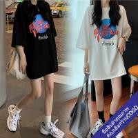 ราคา cogo เสื้อยืดแขนสั้นผู้หญิงน่ารักๆ oversize เสื้อผ้าแฟชั่นเกาหลี พิมพ์ลาย เสื้อโอเวอร์ไซส์สีขาว ทรงใหญ่ วัยรุ่น (3948078894)