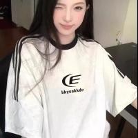 ราคา เสื้อยืดสวยๆสาวอว ผ้าคอตตอน oversize เสื้อผ้าวินเทจวัยรุ่นแฟชั่น เสื้อโอเวอร์ไซส์แขนสั้นผู้หญิง คู่รัก สไตลเกาหลี cotton (22489855022)