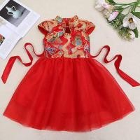 ราคา ชุดเดรสกี่เพ้า สีแดง สไตล์จีน สําหรับเด็กผู้หญิง (25855552999)