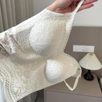 ราคา ภาษาฝรั่งเศสคําแสงหรูหราลูกไม้ยกทรงที่สวยงามกลับชุดชั้นในคอวีสีขาว (42903054148)