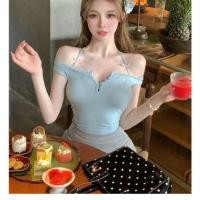 ราคา เสื้อสายเดี่ยวโบว์ลูกไม้เย็บหวานผู้หญิง (28936422532)