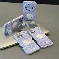 ราคา ฟิล์มเคสโทรศัพท์TPUสีม่วงตารางKittyมาพร้อมกับกระจกผู้ถือน่ารักการ์ตูนเหมาะสําหรับiPhone x xs xr xsmax 11 12 13 14 15 16 17 por max 6 6s 7 8 14 15 16 plus 17air (53200691198)