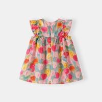 ราคา สาวฤดูร้อนลายดอกทิวลิปเจ้าหญิงสไตล์พระบางบินชุดกระโปรง (43926222769)