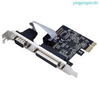 ราคา YIN PCI Express RS232 Serial Port COM DB25 เครื่องพิมพ์พอร์ตขนาน LPT การ์ดขยาย (56750462540)