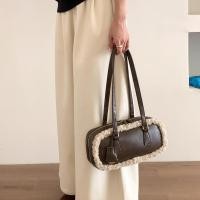 ราคา Cross Border Retro Lady s Shoulder Bag with Lamb Fleece Edge Stitching (43925513464)