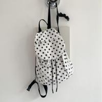 ราคา สไตล์เกาหลีสไตล์ใหม่ Polka Dot กระเป๋าเป้สะพายหลังหญิงอินเทรนด์ Casual Commuter กระเป๋านักเรียนขนาดใหญ่ความจุ Flap top Cotton กระเป๋าเป้สะพายหลัง (45001756772)
