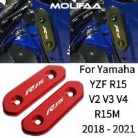 ราคา สําหรับYamaha YZF R15 V2 V3 V4 R15M 2018 2021 รถจักรยานยนต์CNCกระจกมองหลังฐานฝาครอบกระจกตกแต่งหมวกอุปกรณ์เสริม (42360318800)