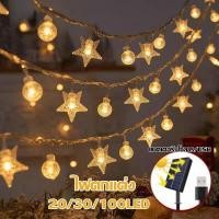 ราคา COD ไฟตกแต่ง 20 30 100 LED ไฟลูกแก้ว ไฟดาว ทนแดด ทนฝน ไฟแต่งสวน ต่อหลายๆชุดได้ไม่ต้องเดินสาย (28307036180)