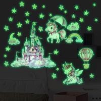 ราคา การ์ตูนยูนิคอร์นปราสาทสติ๊กเกอร์เรืองแสงตกแต่งห้องเพดานสติ๊กเกอร์ติดผนังเรืองแสง (40063935550)