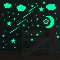 ราคา สติ๊กเกอร์เรืองแสง Star Moon Meteor สติ๊กเกอร์ติดผนังห้องนอนตกแต่งผนังการ์ตูนสติ๊กเกอร์เรืองแสง (26240203433)
