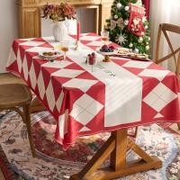 ราคา ผ้าปูโต๊ะลายสก๊อตสีแดง สำหรับปีใหม่และคริสต์มาส สร้างบรรยากาศอบอุ่น (27291090304)