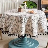 ราคา พู่ผ้าฝ้ายผ้าลินินผ้าปูโต๊ะโต๊ะกาแฟสี่เหลี่ยมโต๊ะกลมผ้าปูโต๊ะพู่ (40403651894)